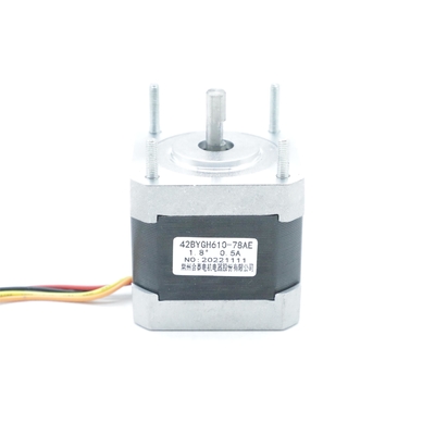 ซื้อ Nema17 42mm 42BYGH610-78AE สเต็ปเปอร์มอเตอร์ไฮบริดแบบกำหนดเอง 11mH 0.5A 3V 0.2N.M online manufacture